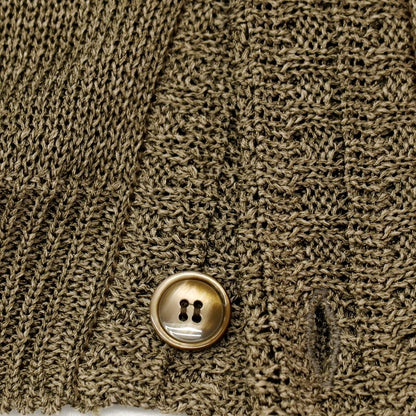 【中古】ジム gim レーヨン美濃和紙 ニット カーディガン カーキブラウン系【サイズ2】【 状態ランクB 】【 メンズ 】