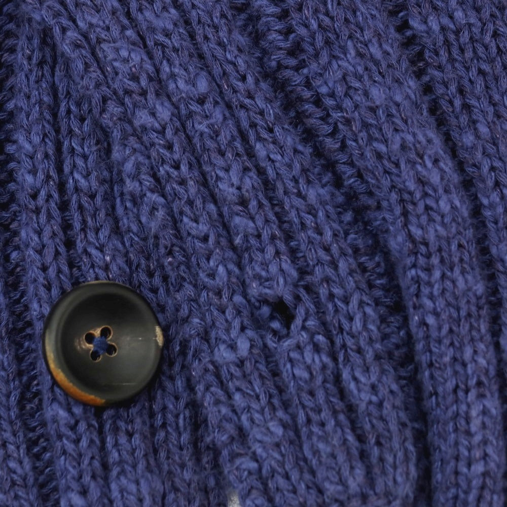 【中古】ドルモア DRUMOHR コットンリネン ショールカラー カーディガン ネイビー【サイズ48】【 状態ランクC 】【 メンズ 】