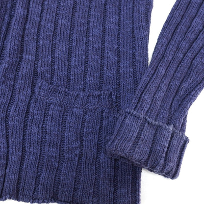 【中古】ドルモア DRUMOHR コットンリネン ショールカラー カーディガン ネイビー【サイズ48】【 状態ランクC 】【 メンズ 】