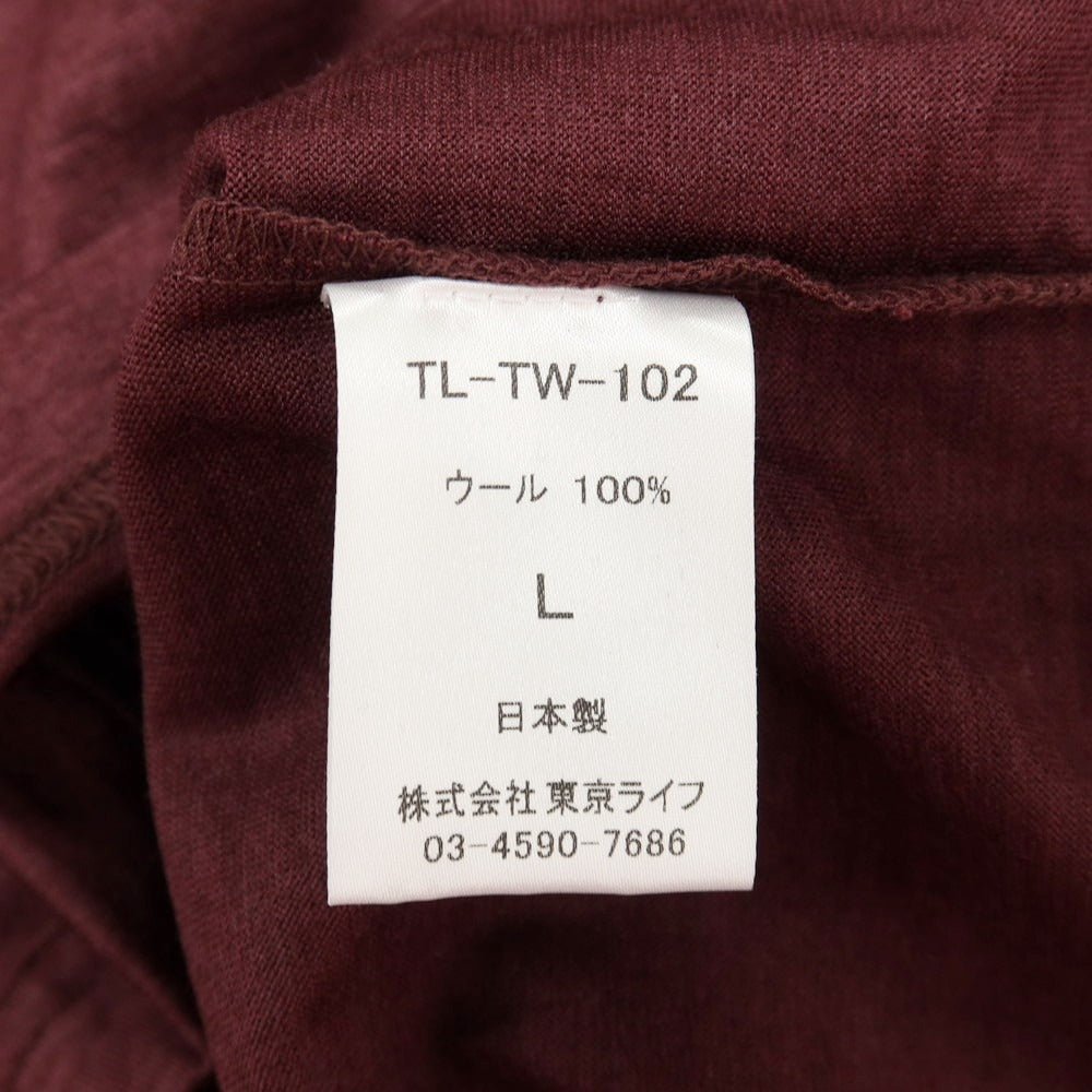 【中古】トウキョウウィールズ TOKYO WHEELS モックネック ウール カットソー ワイン【サイズL】【 状態ランクA 】【 メンズ 】