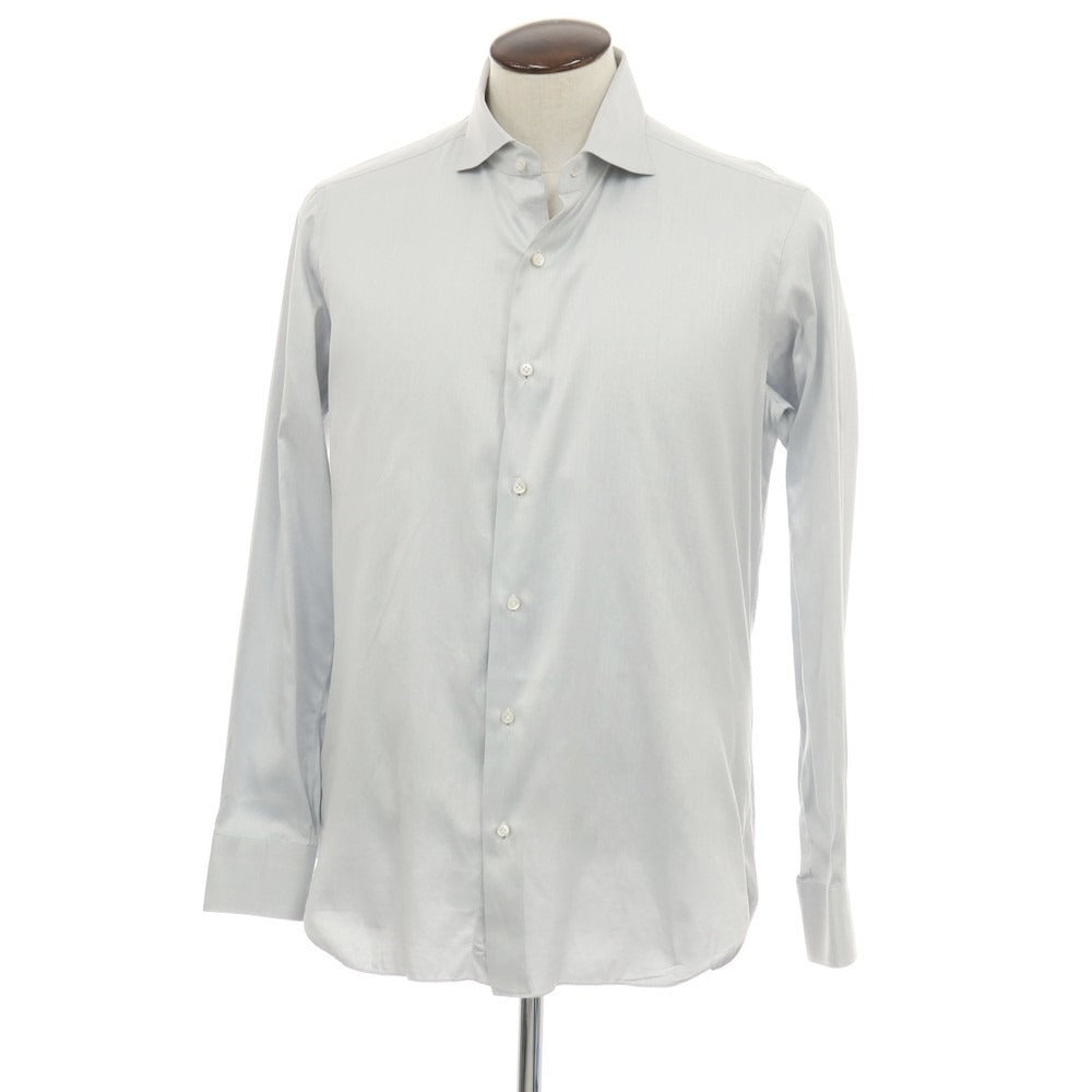【中古】バルバ BARBA コットン ワイドカラー ドレスシャツ ライトグレー【サイズ42】【 状態ランクC 】【 メンズ 】