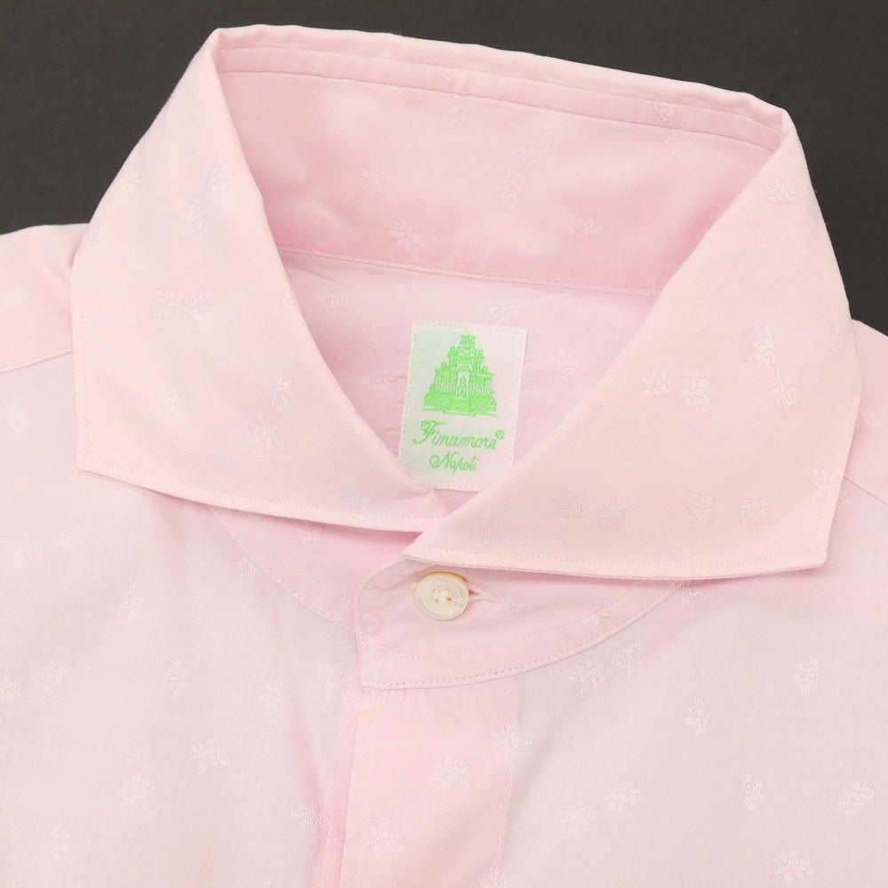 【中古】フィナモレ Finamore コットン系 ホリゾンタルカラー ドレスシャツ ピンク【サイズ41】【 状態ランクC 】【 メンズ 】