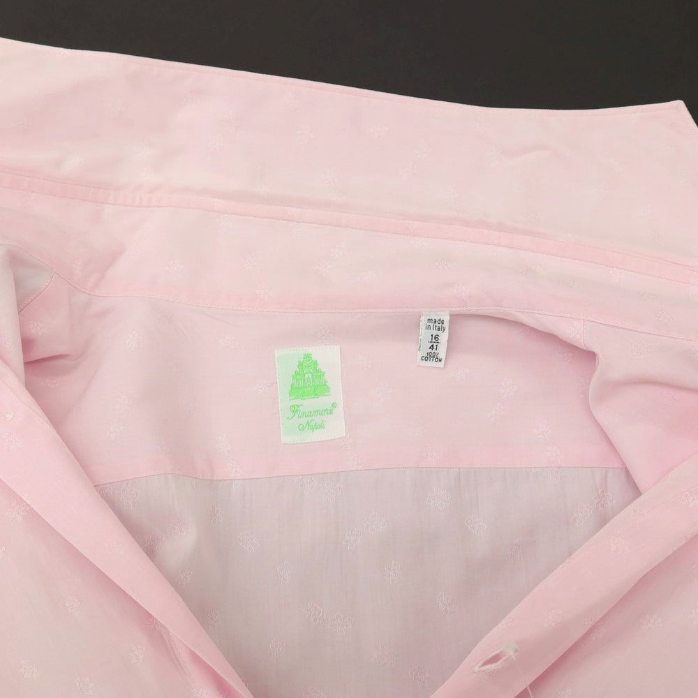 【中古】フィナモレ Finamore コットン系 ホリゾンタルカラー ドレスシャツ ピンク【サイズ41】【 状態ランクC 】【 メンズ 】