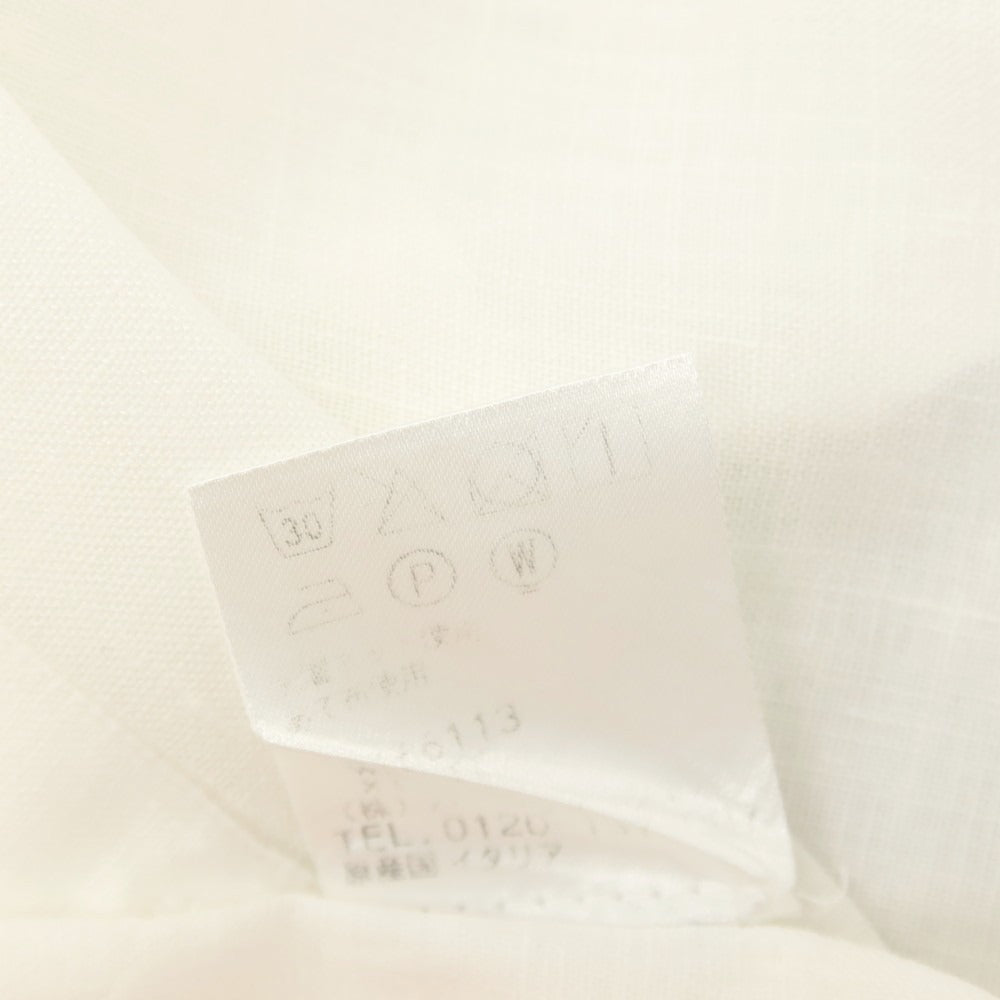 【中古】フィナモレ Finamore リネン ワンピースカラー カジュアルシャツ ホワイト【サイズXL】【 状態ランクB 】【 メンズ 】