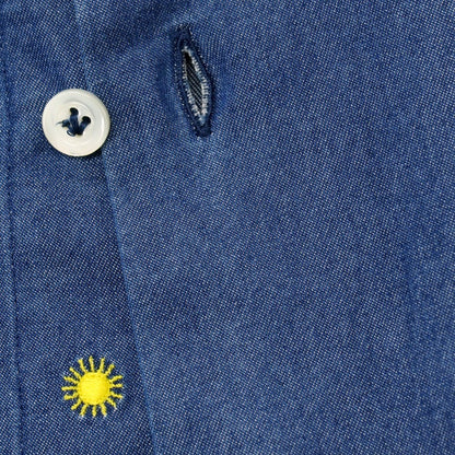 【中古】ジャンネット giannetto コットン ホリゾンタルカラー カジュアルシャツ ネイビー【サイズ43】【 状態ランクB 】【 メンズ 】