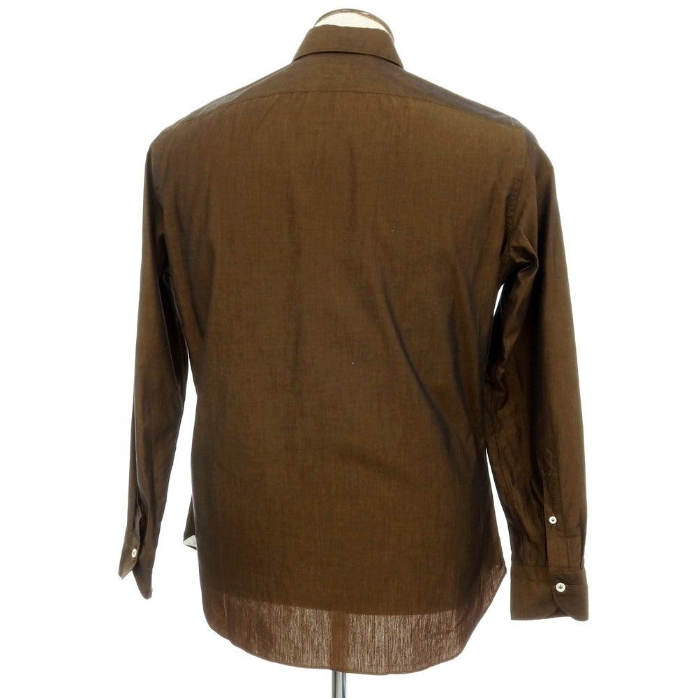 【中古】ジャンネット giannetto コットン ワイドカラー カジュアルシャツ ブラウン【サイズ42】【 状態ランクB 】【 メンズ 】
