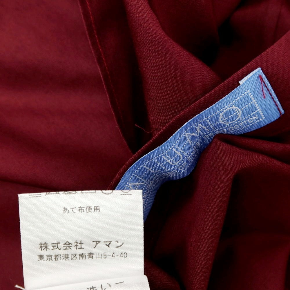 【中古】フィナモレ Finamore コットン ワイドカラー カジュアルシャツ ワインレッド【サイズL】【 状態ランクB 】【 メンズ 】