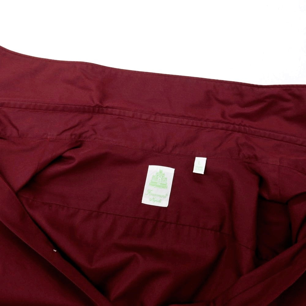 【中古】フィナモレ Finamore コットン ワイドカラー カジュアルシャツ ワインレッド【サイズL】【 状態ランクB 】【 メンズ 】