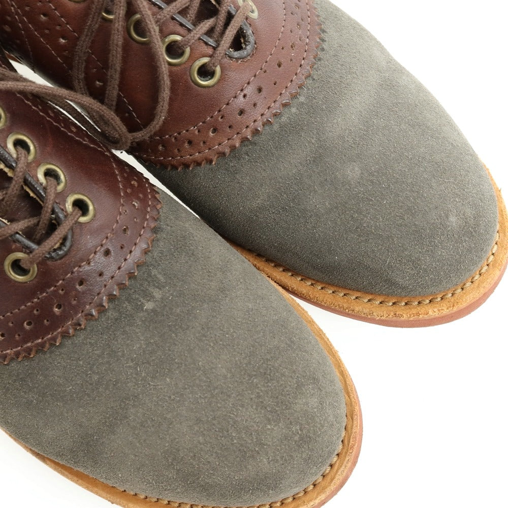 【中古】ウォークオーバー WALK OVER スエードレザー ドレスシューズ グレーxブラウン【サイズ7】【 状態ランクC 】【 メンズ 】