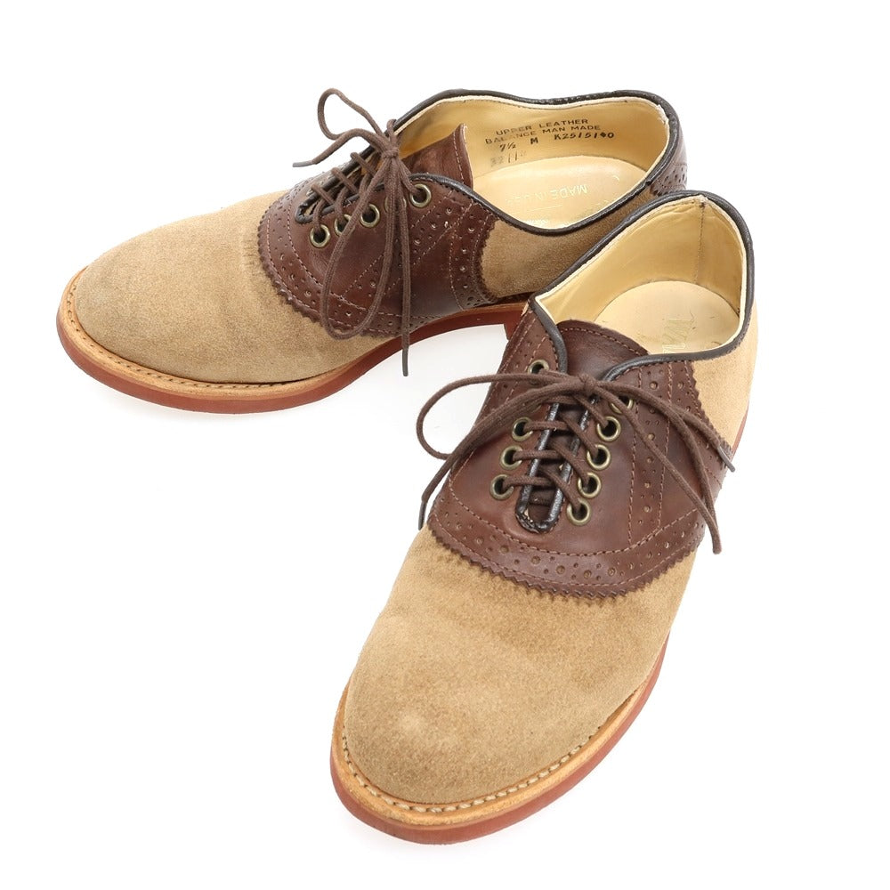 【中古】ウォークオーバー WALK OVER スエードレザー ドレスシューズ ベージュxブラウン【サイズ7 1/2】【 状態ランクC 】【 メンズ 】[BPD]