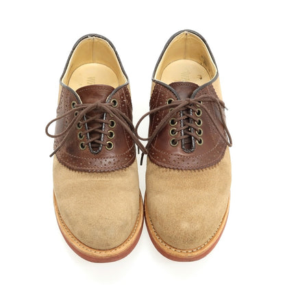 【中古】ウォークオーバー WALK OVER スエードレザー ドレスシューズ ベージュxブラウン【サイズ7 1/2】【 状態ランクC 】【 メンズ 】