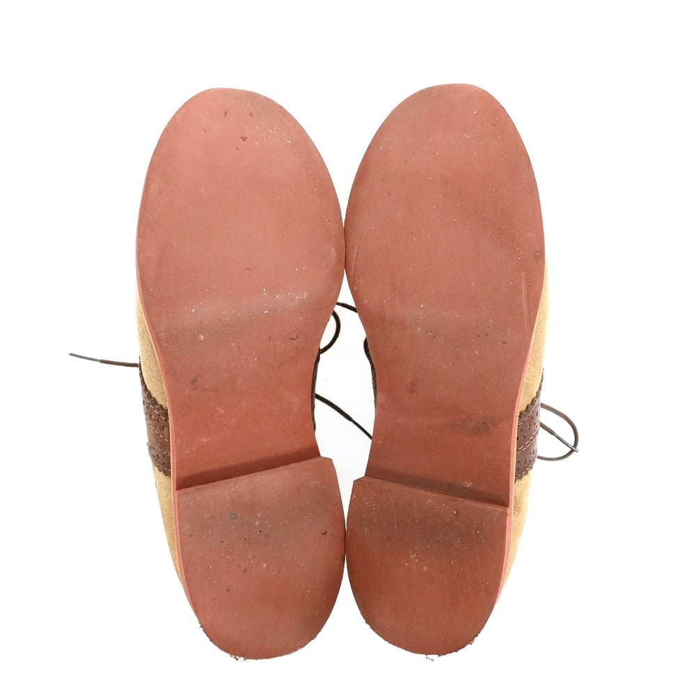 【中古】ウォークオーバー WALK OVER スエードレザー ドレスシューズ ベージュxブラウン【サイズ7 1/2】【 状態ランクC 】【 メンズ 】[BPD]