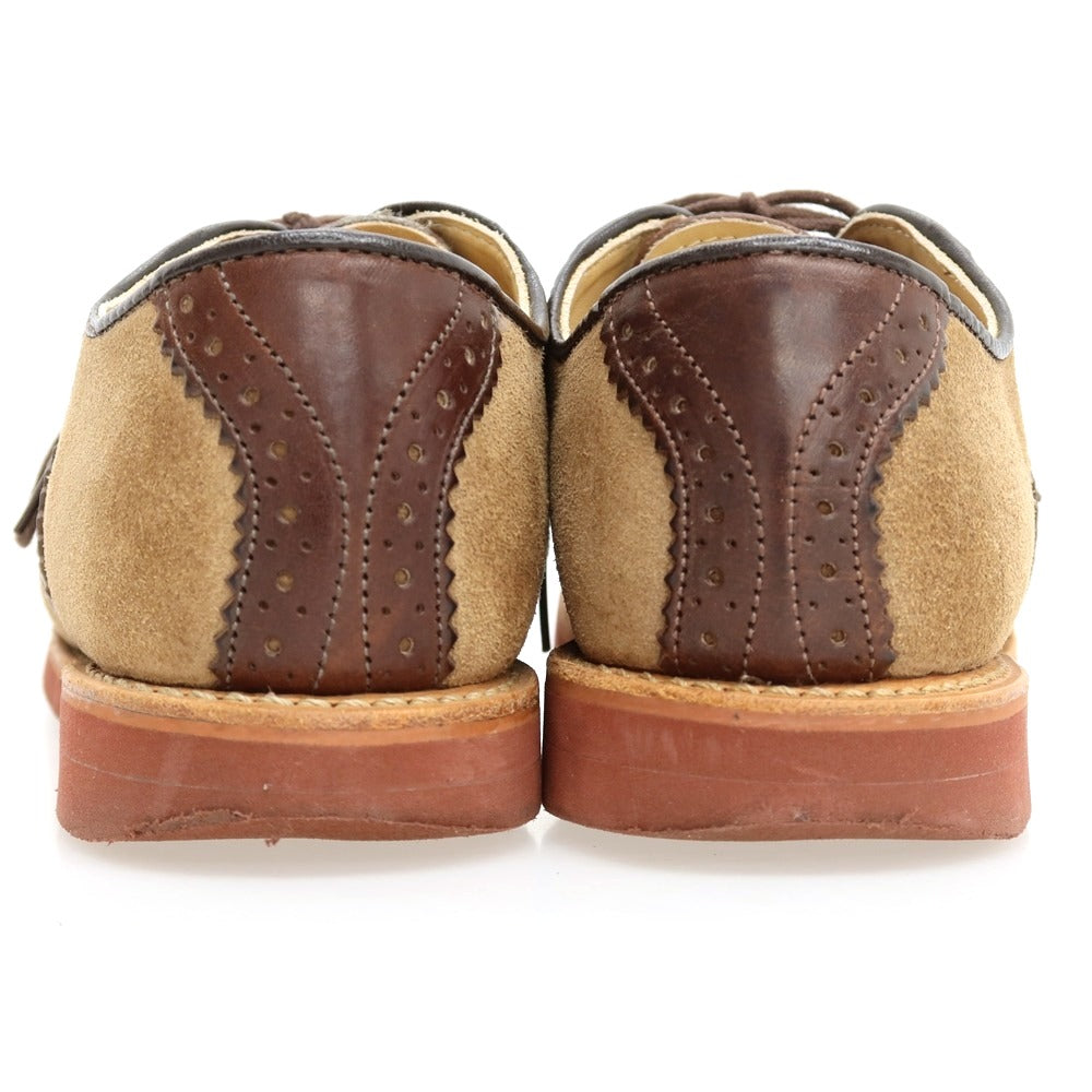 【中古】ウォークオーバー WALK OVER スエードレザー ドレスシューズ ベージュxブラウン【サイズ7 1/2】【 状態ランクC 】【 メンズ 】[BPD]