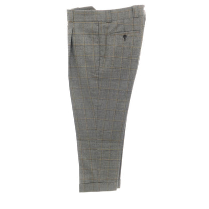 【中古】カルーゾ CARUSO ウール バーズアイ チェック 3つボタンスーツ グレー系【サイズ上46/下48】【 状態ランクB 】【 メンズ 】