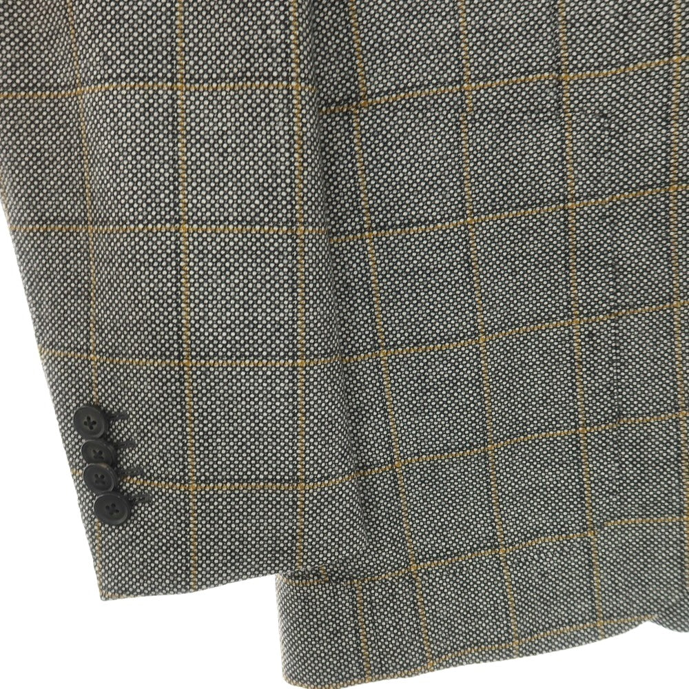 【中古】カルーゾ CARUSO ウール バーズアイ チェック 3つボタンスーツ グレー系【サイズ上46/下48】【 状態ランクB 】【 メンズ 】