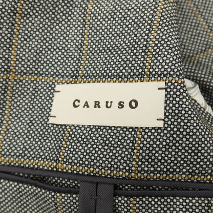 【中古】カルーゾ CARUSO ウール バーズアイ チェック 3つボタンスーツ グレー系【サイズ上46/下48】【 状態ランクB 】【 メンズ 】
