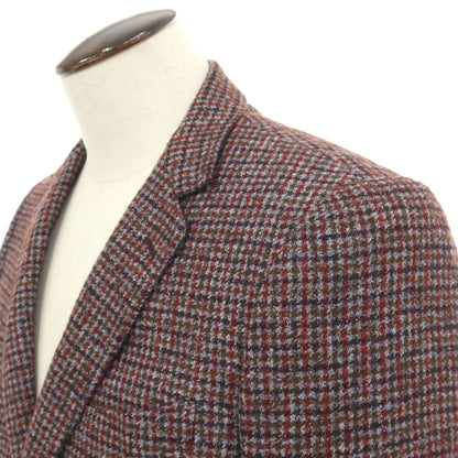 【中古】ジャン フランコ ボメザドリ Gian Franco Bommezzadri ベビーアルパカコットンナイロン チェック 2つボタンスーツ レッド系【サイズ50】【 状態ランクA 】【 メンズ 】