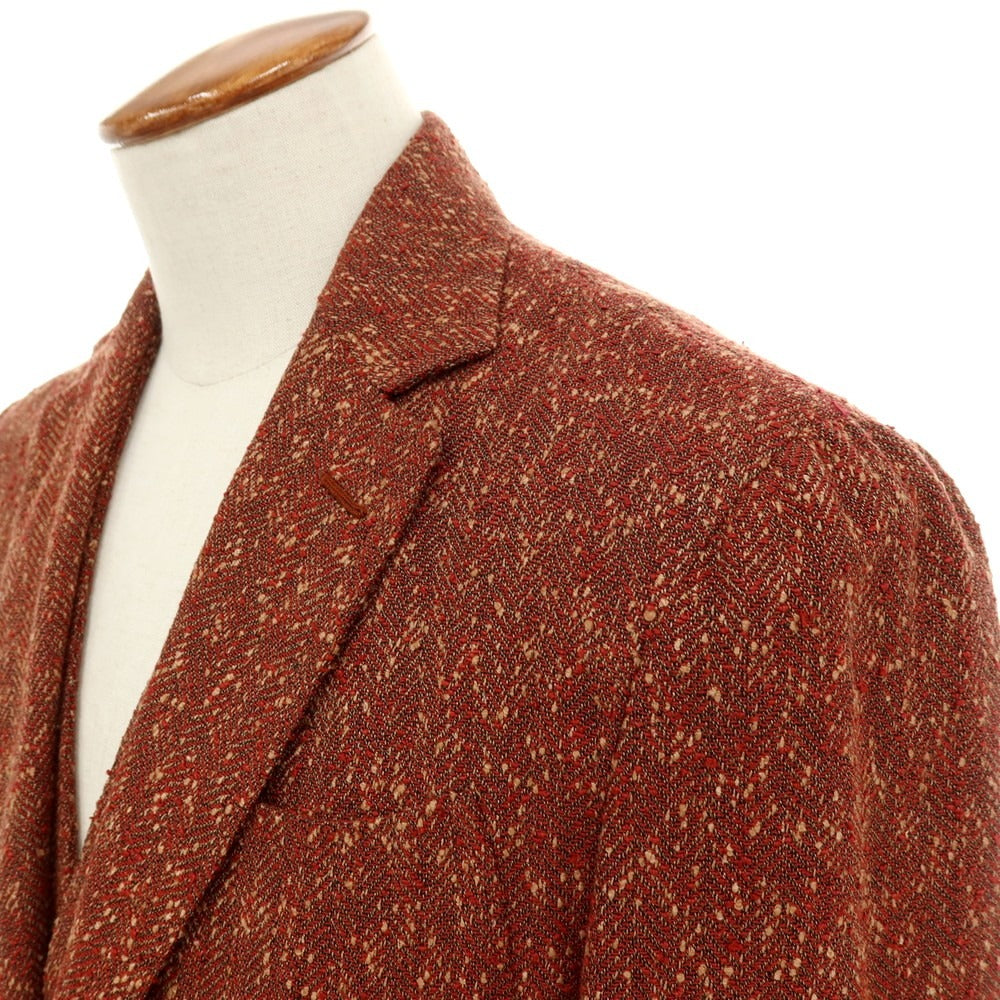 【中古】エルネスト ernesto GFB ツーピース リネンポリエステルコットン 2B カジュアルジャケット ダークレッド系【サイズ48】【 状態ランクB 】【 メンズ 】