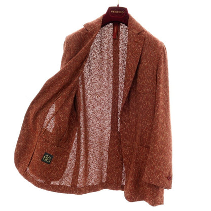 【中古】エルネスト ernesto GFB ツーピース リネンポリエステルコットン 2B カジュアルジャケット ダークレッド系【サイズ48】【 状態ランクB 】【 メンズ 】