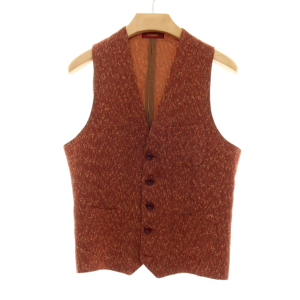 【中古】エルネスト ernesto GFB ツーピース リネンポリエステルコットン 2B カジュアルジャケット ダークレッド系【サイズ48】【 状態ランクB 】【 メンズ 】