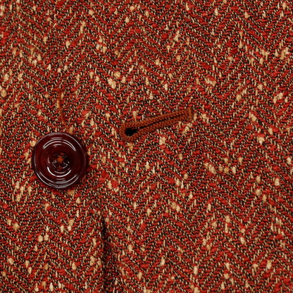 【中古】エルネスト ernesto GFB ツーピース リネンポリエステルコットン 2B カジュアルジャケット ダークレッド系【サイズ48】【 状態ランクB 】【 メンズ 】