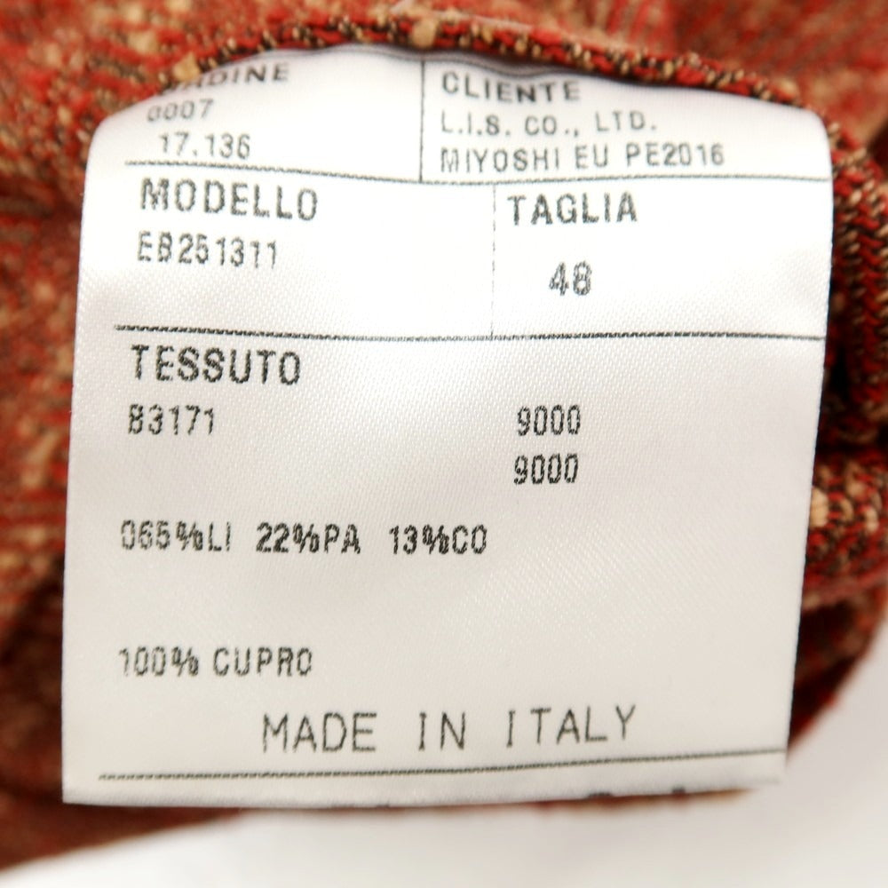 【中古】エルネスト ernesto GFB ツーピース リネンポリエステルコットン 2B カジュアルジャケット ダークレッド系【サイズ48】【 状態ランクB 】【 メンズ 】