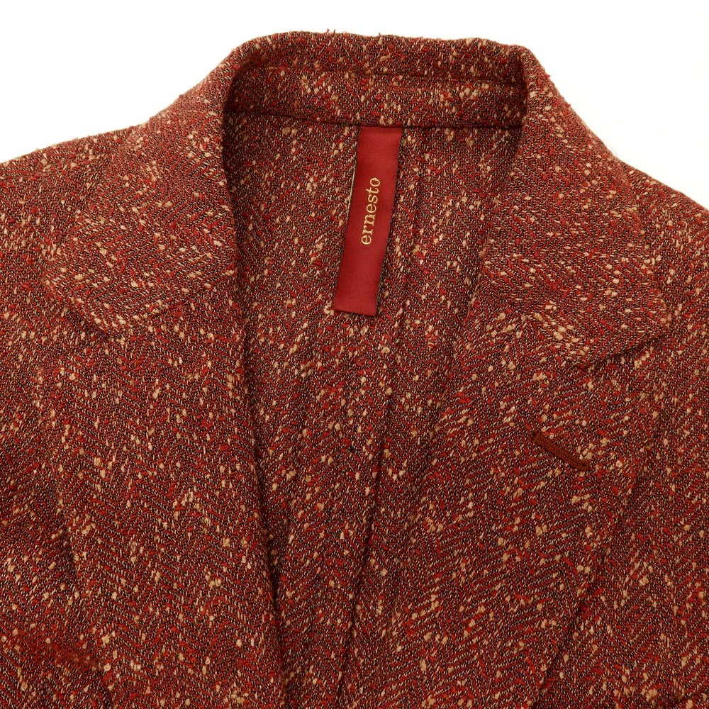 【中古】エルネスト ernesto GFB ツーピース リネンポリエステルコットン 2B カジュアルジャケット ダークレッド系【サイズ48】【 状態ランクB 】【 メンズ 】