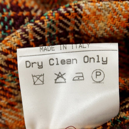 【中古】エルネスト ernesto GFB シルクコットン チェック 2B カジュアルジャケット オレンジxパープル【サイズ48】【 状態ランクB 】【 メンズ 】