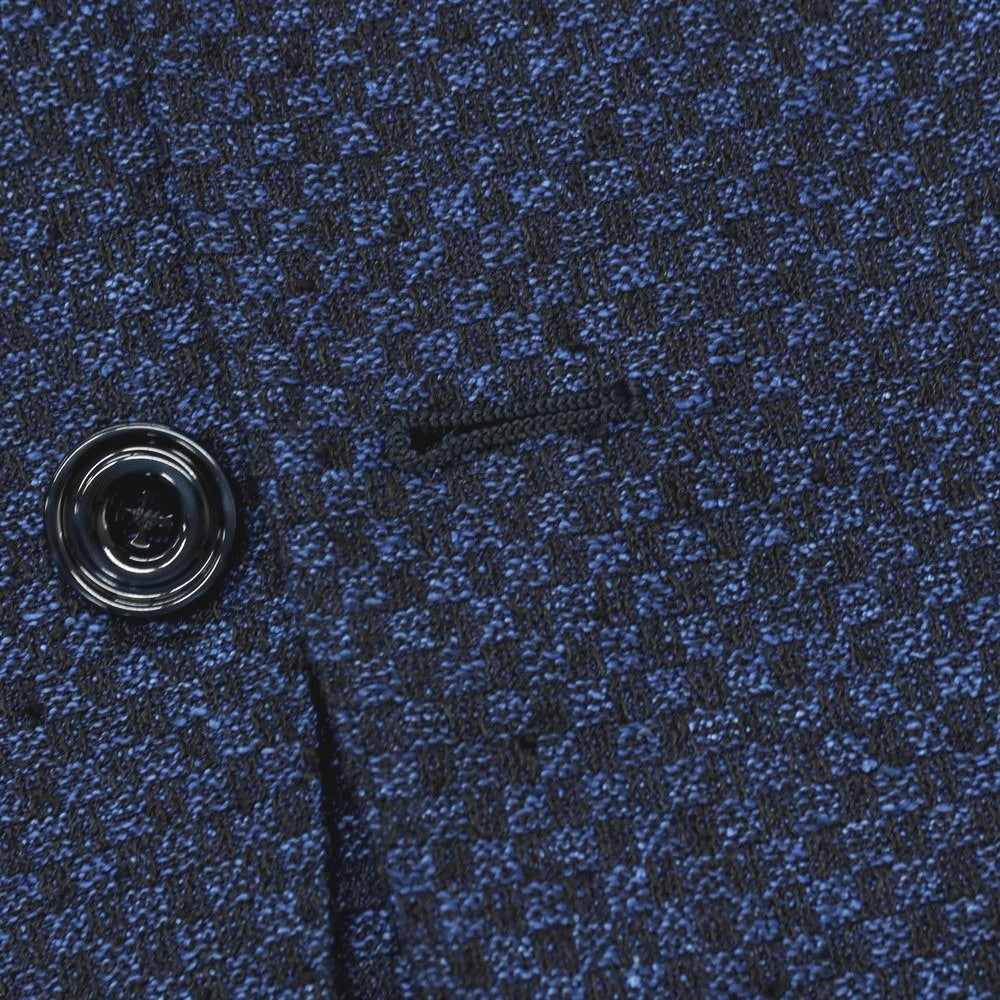 【中古】エルネスト ernesto GFB リネンコットンポリエステル 格子柄 チェック 2B カジュアルジャケット ブルーxブラック【サイズ48】【 状態ランクA 】【 メンズ 】