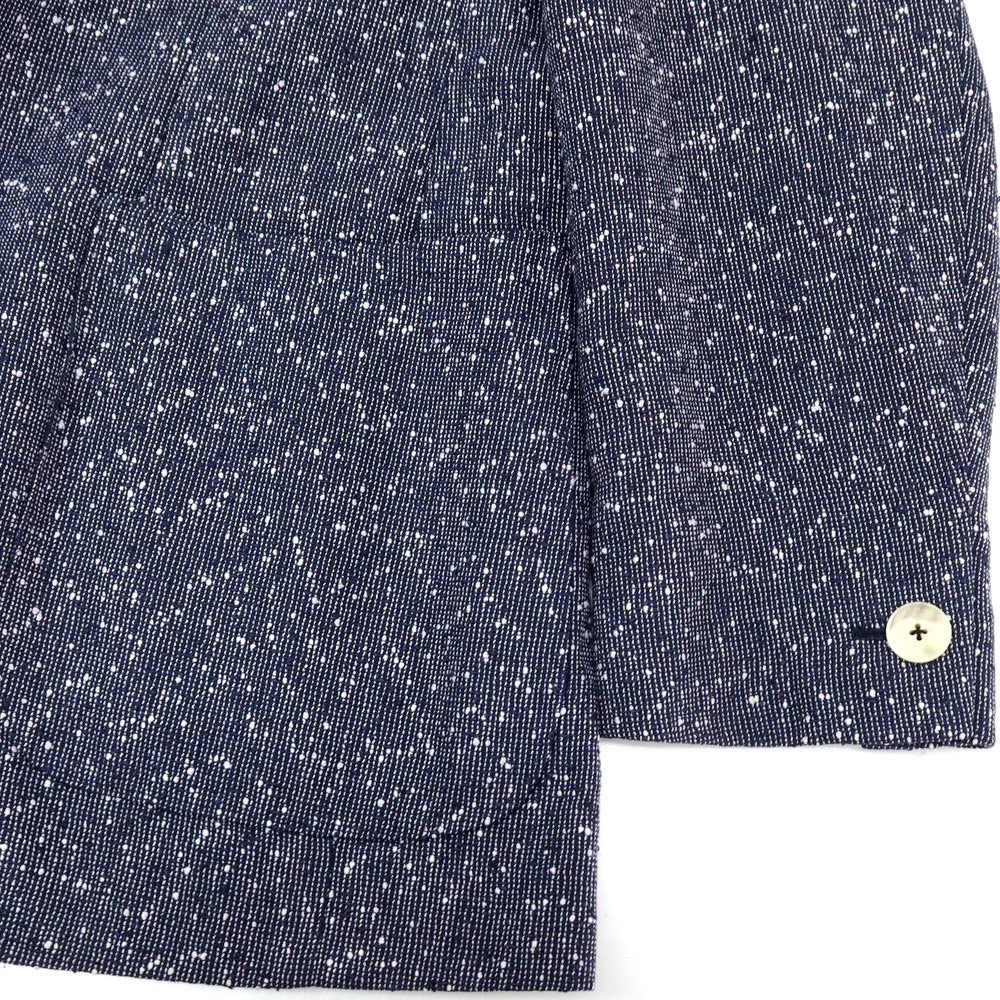 【中古】エルネスト ernesto GFB リネンシルクナイロン 2B カジュアルジャケット ネイビー【サイズ46】【 状態ランクD 】【 メンズ 】