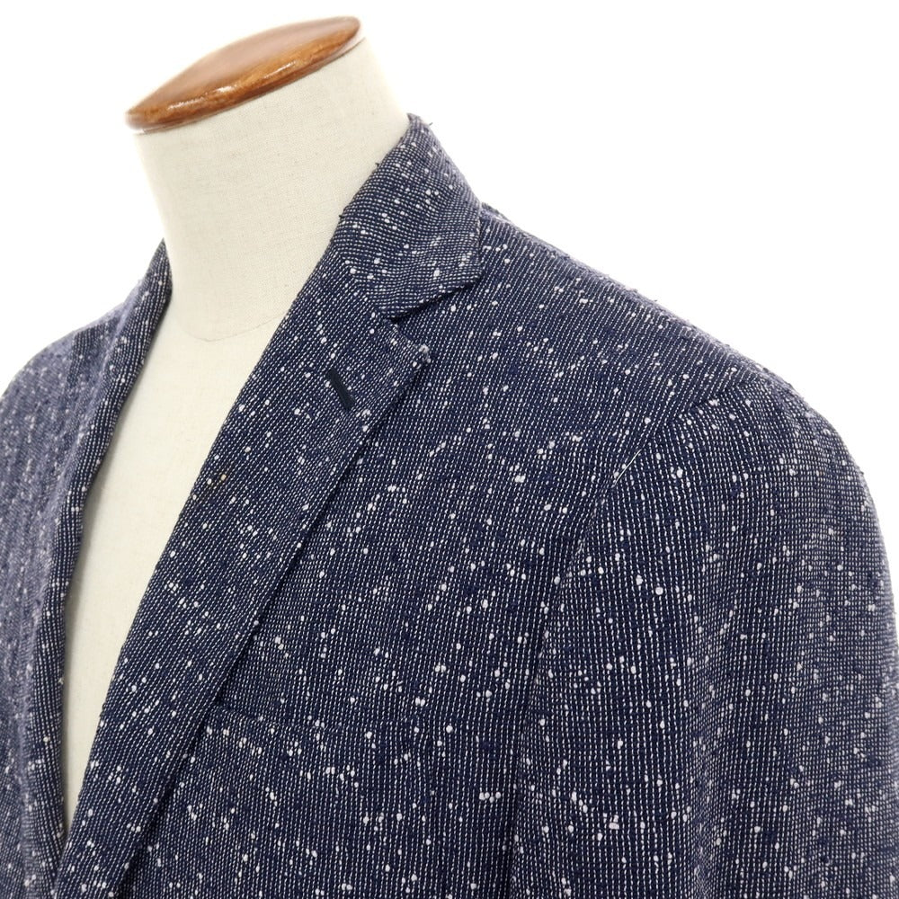 【中古】エルネスト ernesto GFB リネンシルクナイロン 2B カジュアルジャケット ネイビー【サイズ46】【 状態ランクD 】【 メンズ 】