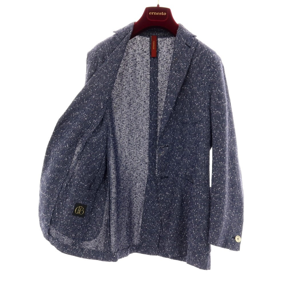 【中古】エルネスト ernesto GFB リネンシルクナイロン 2B カジュアルジャケット ネイビー【サイズ46】【 状態ランクD 】【 メンズ 】