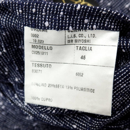 【中古】エルネスト ernesto GFB リネンシルクナイロン 2B カジュアルジャケット ネイビー【サイズ46】【 状態ランクD 】【 メンズ 】