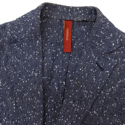 【中古】エルネスト ernesto GFB リネンシルクナイロン 2B カジュアルジャケット ネイビー【サイズ46】【 状態ランクD 】【 メンズ 】