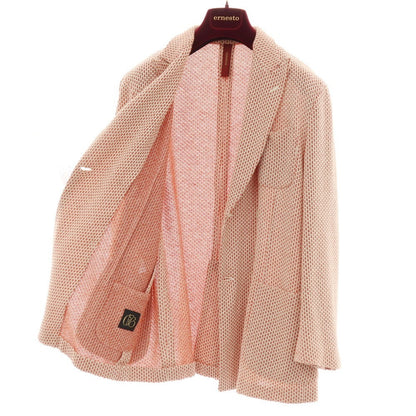 【中古】エルネスト ernesto GFB コットン ダブル4B カジュアルジャケット オレンジxアイボリー【サイズ48】【 状態ランクB 】【 メンズ 】
