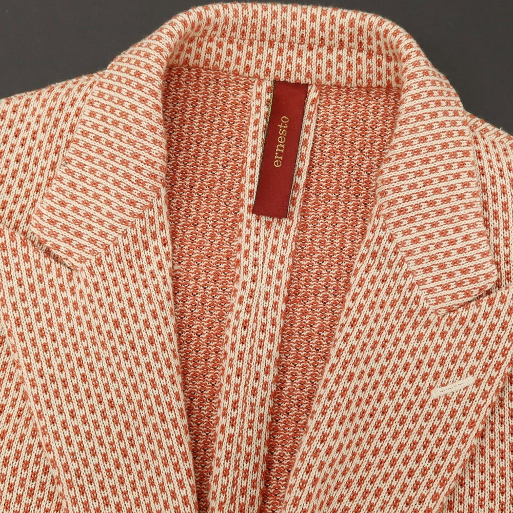 【中古】エルネスト ernesto GFB コットン ダブル4B カジュアルジャケット オレンジxアイボリー【サイズ48】【 状態ランクB 】【 メンズ 】