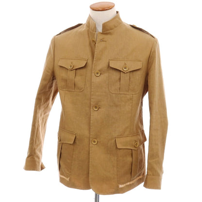 【中古】エルネスト ernesto GFB GIBSON リネンポリウレタン サファリジャケット ブラウン【サイズ48】【 状態ランクB 】【 メンズ 】