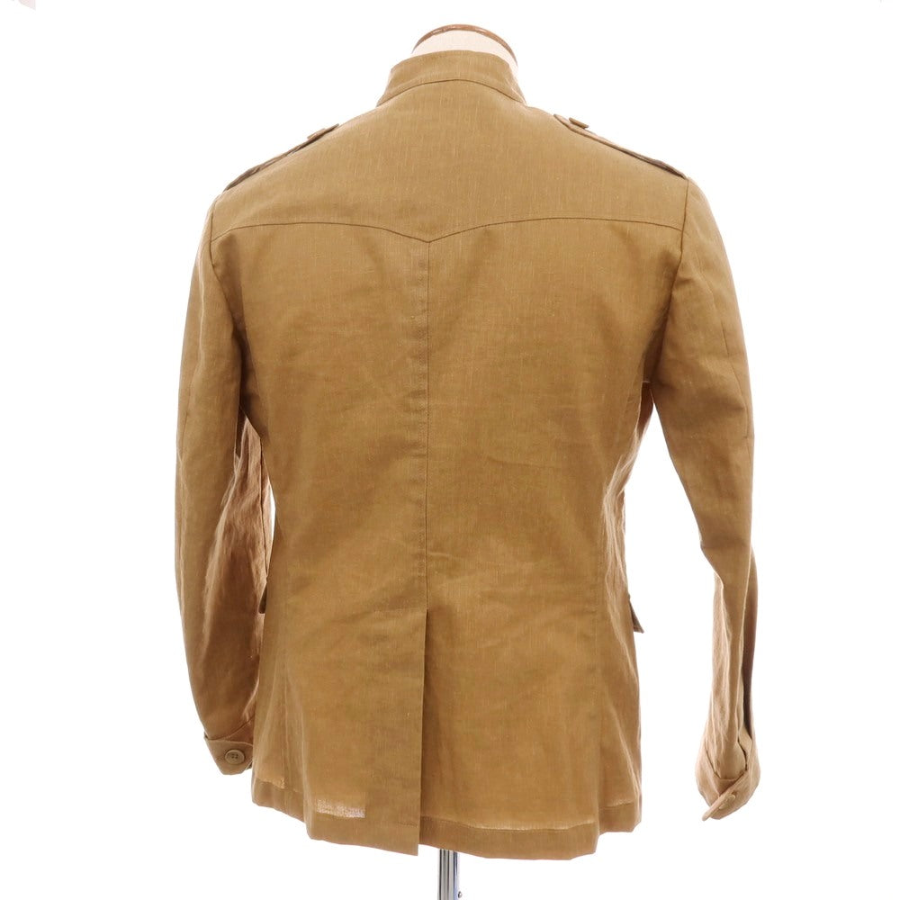 【中古】エルネスト ernesto GFB GIBSON リネンポリウレタン サファリジャケット ブラウン【サイズ48】【 状態ランクB 】【 メンズ 】