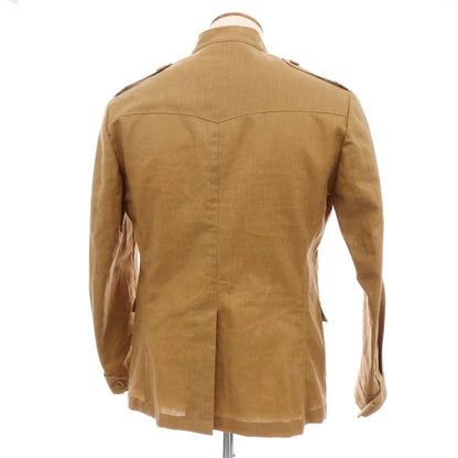 【中古】エルネスト ernesto GFB GIBSON リネンポリウレタン サファリジャケット ブラウン【サイズ48】【 状態ランクB 】【 メンズ 】