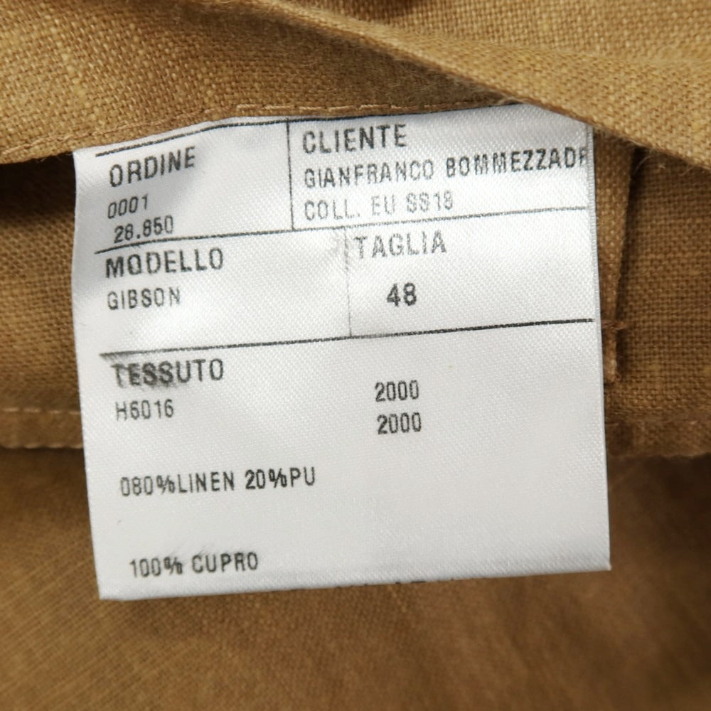 【中古】エルネスト ernesto GFB GIBSON リネンポリウレタン サファリジャケット ブラウン【サイズ48】【 状態ランクB 】【 メンズ 】