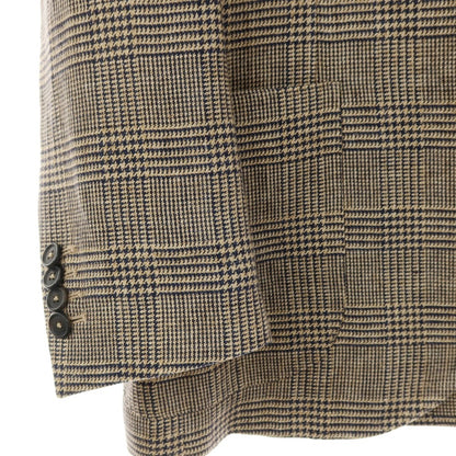 【中古】サルヴァトーレピッコロ Salvatore Piccolo REVER A SPECCHIO リネン グレンチェック 3B カジュアルジャケット ベージュxネイビー【サイズ48】【 状態ランクB 】【 メンズ 】