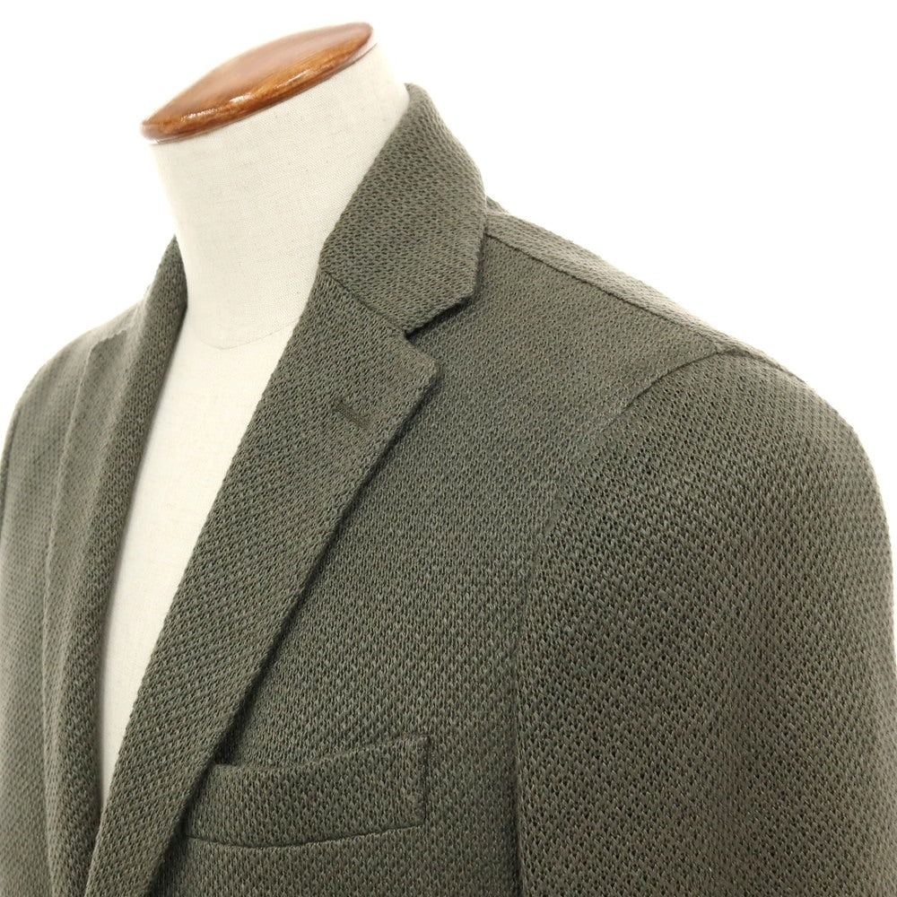 【中古】イレブンティ eleventy リネンコットン 2B カジュアルジャケット オリーブ【サイズ48】【 状態ランクC 】【 メンズ 】