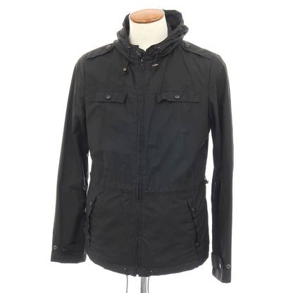 【中古】マウログリフォーニ Mauro Grifoni コットンナイロン ジップアップ マウンテンパーカー ブラック【サイズ48】【 状態ランクC 】【 メンズ 】