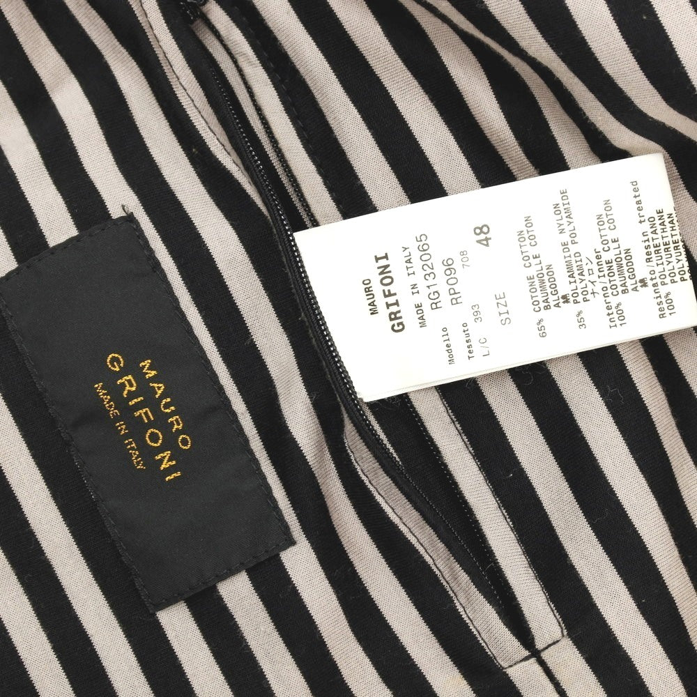 【中古】マウログリフォーニ Mauro Grifoni コットンナイロン ジップアップ マウンテンパーカー ブラック【サイズ48】【 状態ランクC 】【 メンズ 】