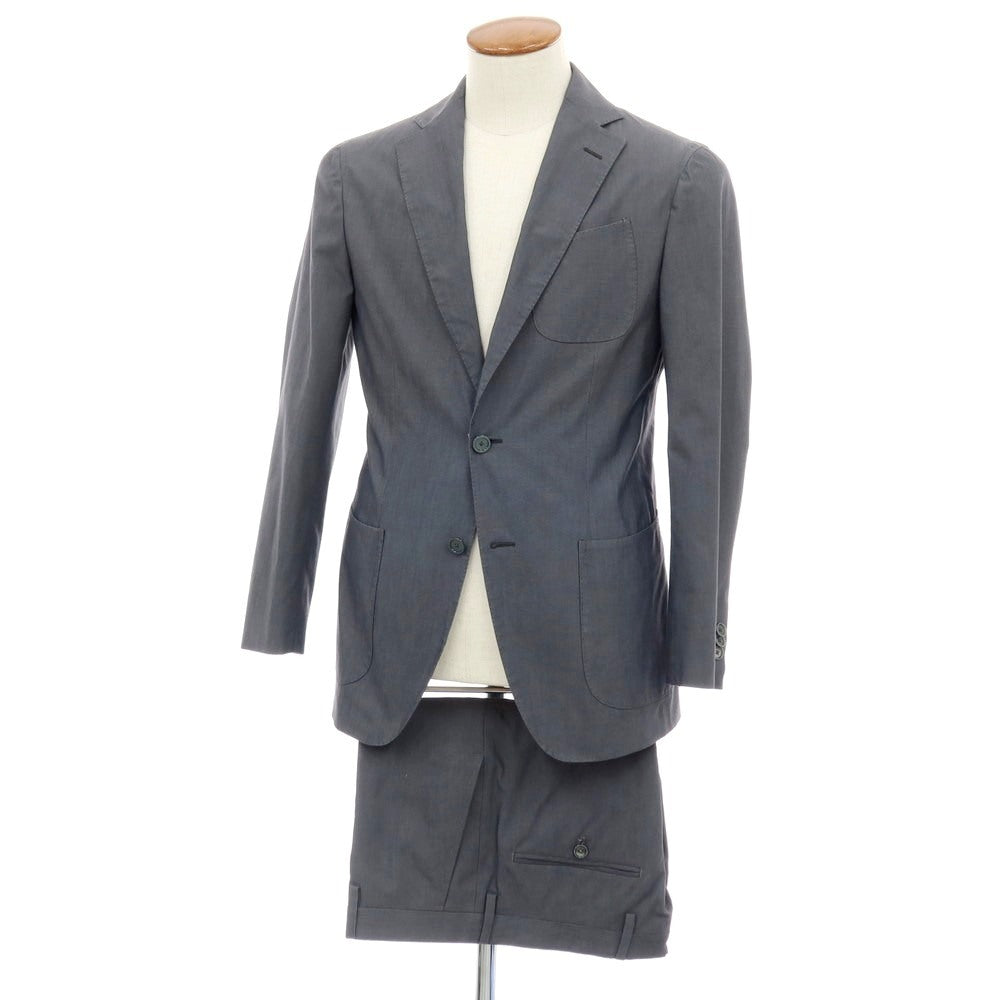 【中古】ノーブランド no brand コットン 2つボタンスーツ グレー【サイズ上46/下48】【 状態ランクA 】【 メンズ 】