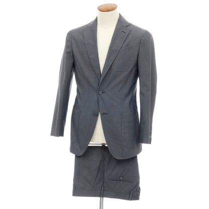 【中古】ノーブランド no brand コットン 2つボタンスーツ グレー【サイズ上46/下48】【 状態ランクA 】【 メンズ 】