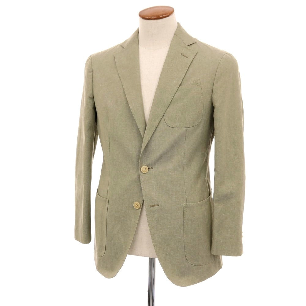 【中古】ノーブランド no brand コットン 2B テーラードジャケット カーキ【サイズ46】【 状態ランクB 】【 メンズ 】