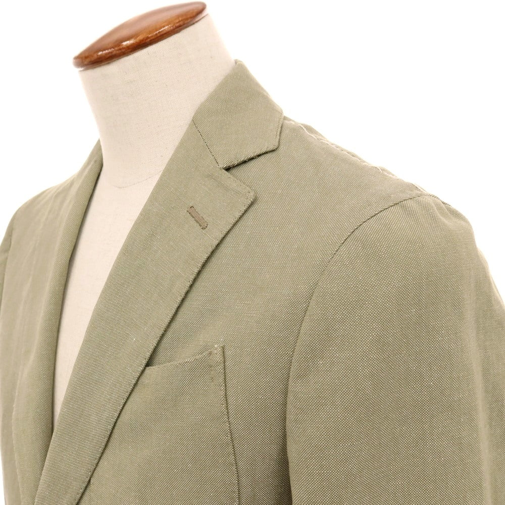 【中古】ノーブランド no brand コットン 2B テーラードジャケット カーキ【サイズ46】【 状態ランクB 】【 メンズ 】