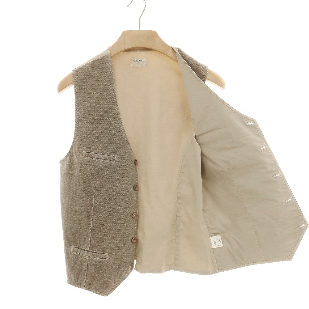 【SALE30%OFF/返品不可】【中古】チルコロ1901 CIRCOLO 1901 ストレッチ コットン カジュアル系ジレ ベスト ダークベージュ系【 サイズ50 】【 状態ランクB 】【 メンズ 】