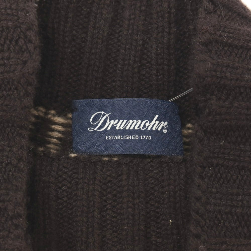 【中古】ドルモア DRUMOHR ミドルゲージ カシミヤ ハイネックニット ベージュxダークブラウン【サイズ48】【 状態ランクB 】【 メンズ 】
